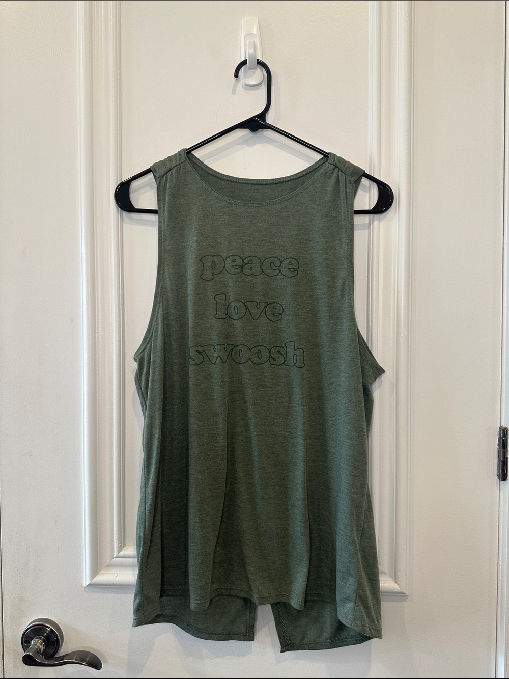 Nike Olive Green 'Peace Love Swoosh' Sleeveless Tank